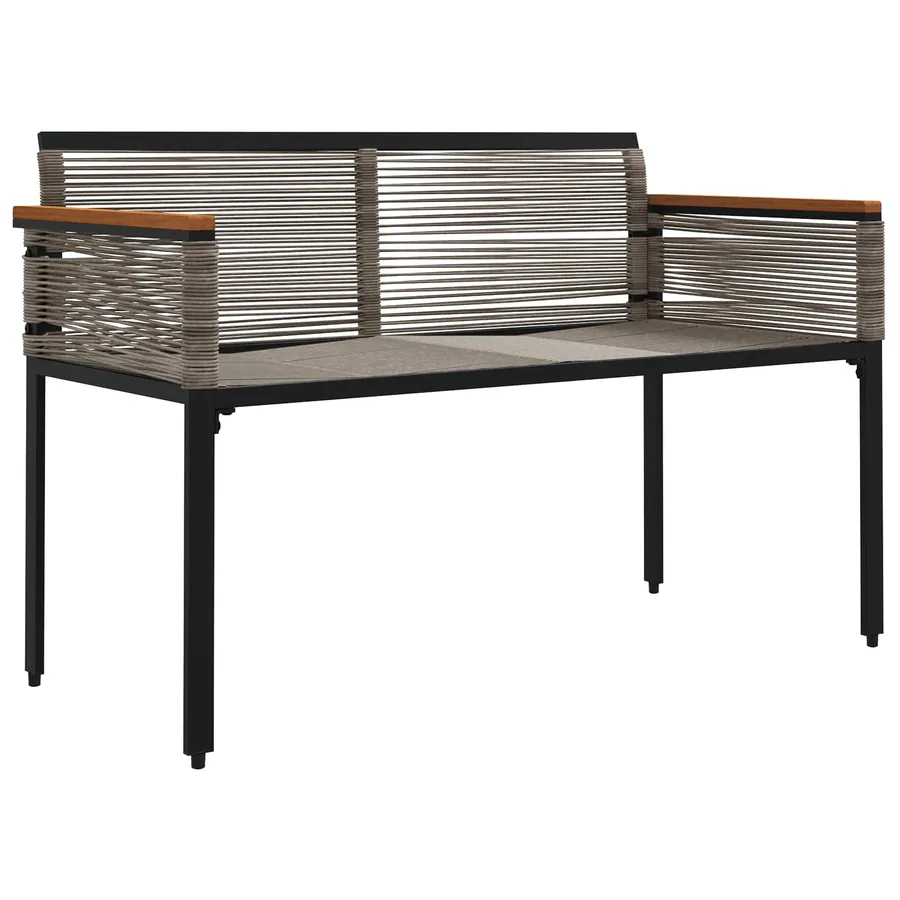 Banc extérieur Gris et bleu marine 117 x 54 x 74.5 cm polyrotin - 4