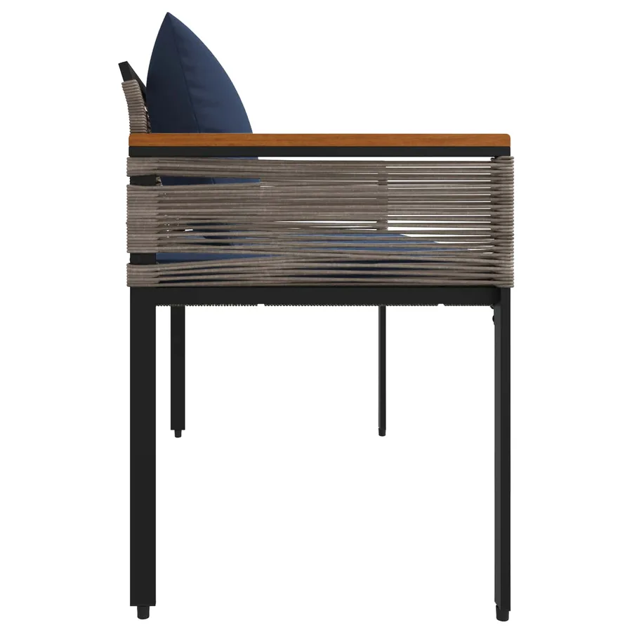 Banc extérieur Gris et bleu marine 117 x 54 x 74.5 cm polyrotin - 6