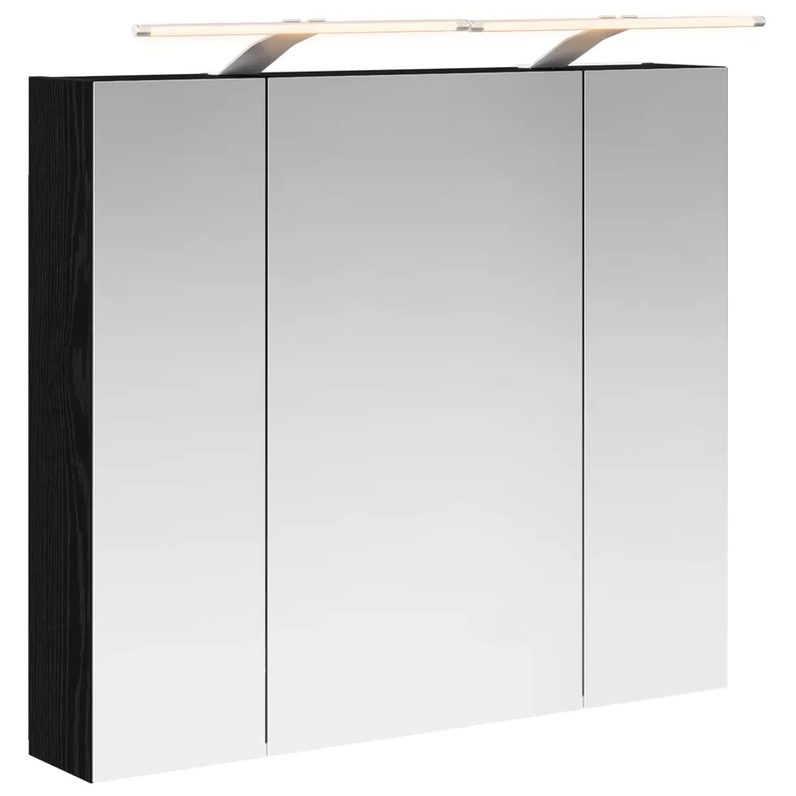 Armoire Miroir de Salle de Bain Chêne noir 80 x 14.5 x 70 cm - 2