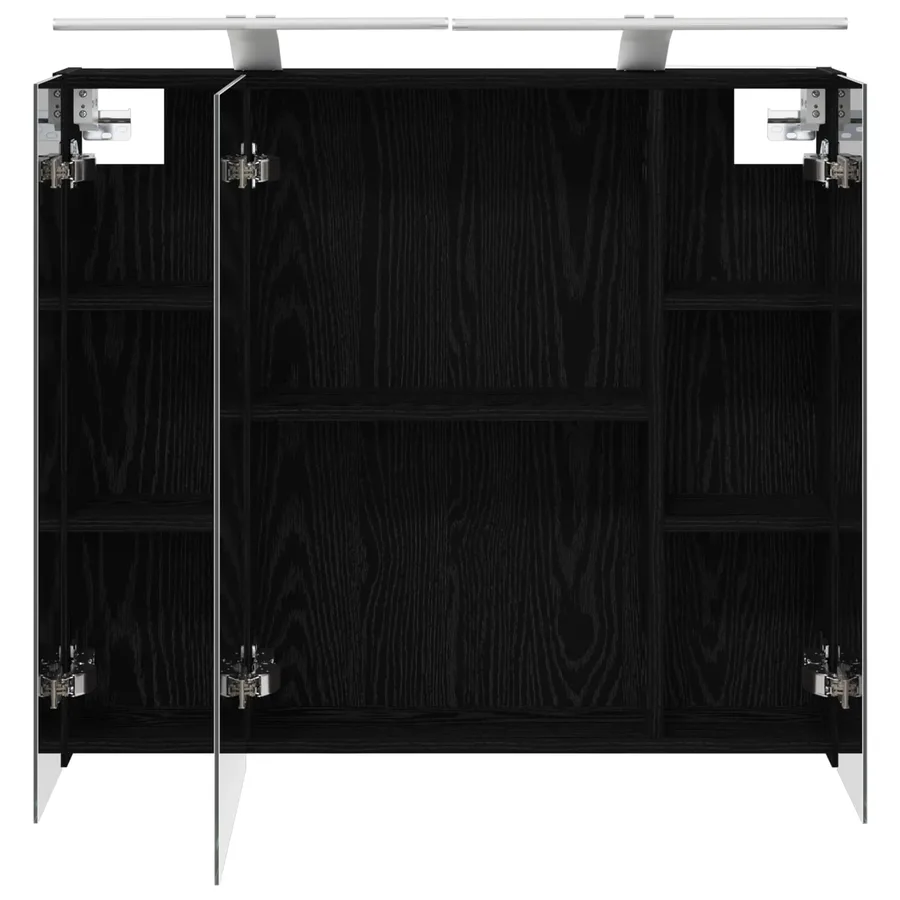 Armoire Miroir de Salle de Bain Chêne noir 80 x 14.5 x 70 cm - 7