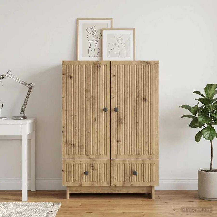 Buffet Chêne Artisanal 66 x 34,5 x 95 cm Bois d’ingénierie - 4