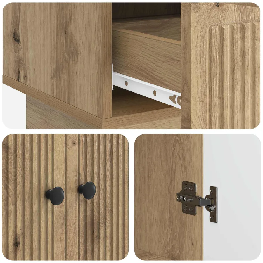 Buffet Chêne Artisanal 66 x 34,5 x 95 cm Bois d’ingénierie - 9