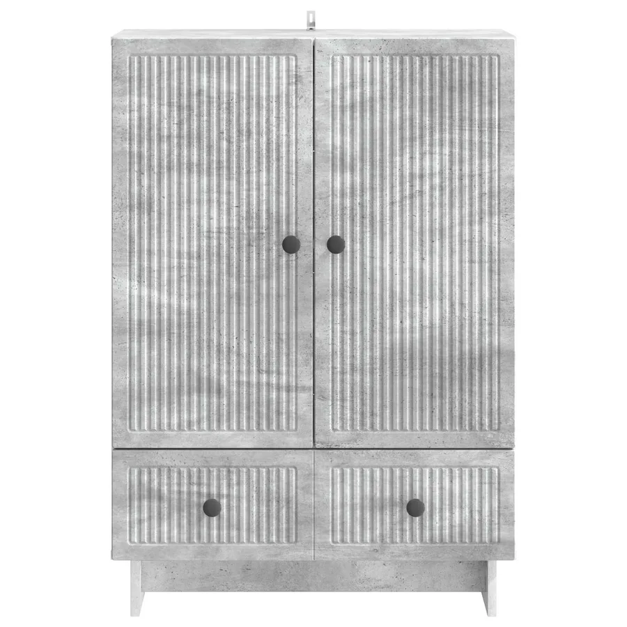 Buffet Gris Béton 66 x 34,5 x 95 cm Bois d’ingénierie - 6