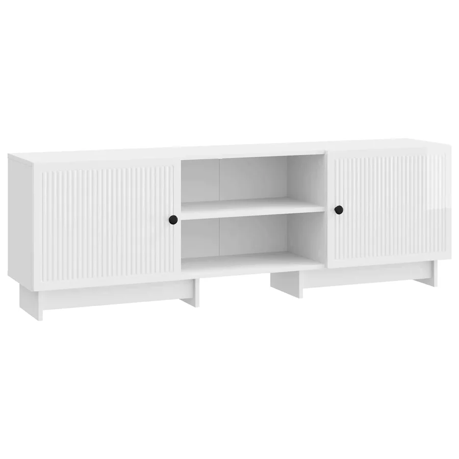 Meuble TV Blanc Brillant 150 x 31 x 50 cm Bois d’ingénierie - 2