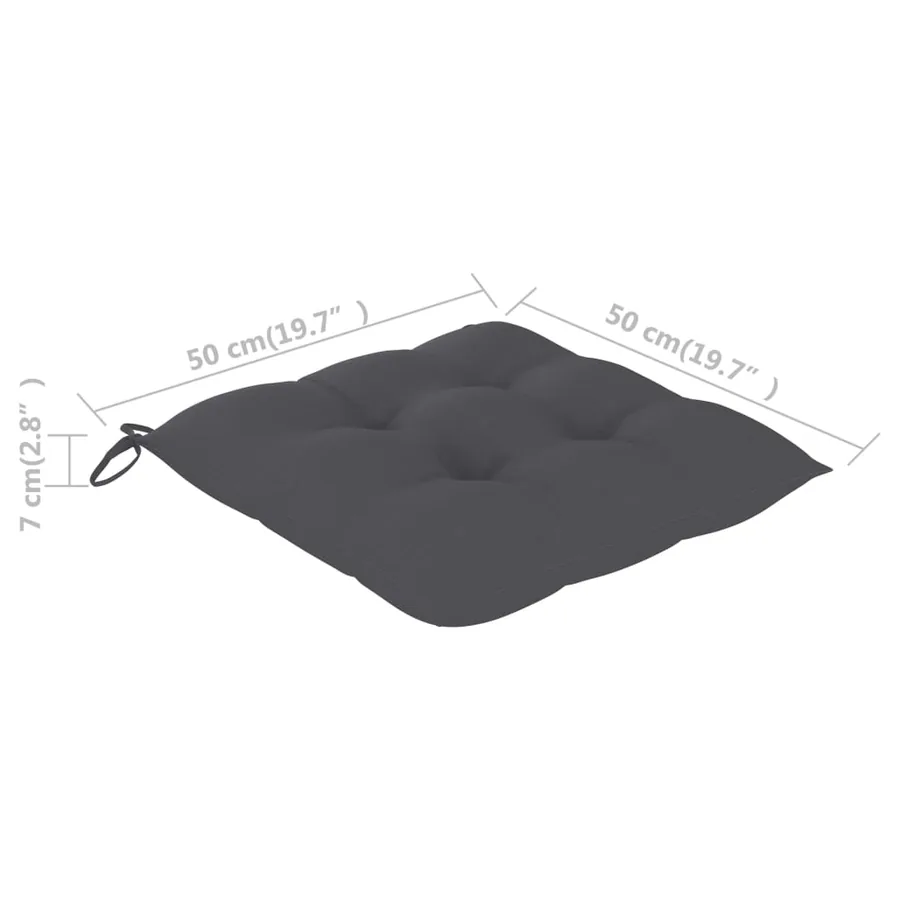 Chaise à bascule avec coussin anthracite Bois de teck solide - 11
