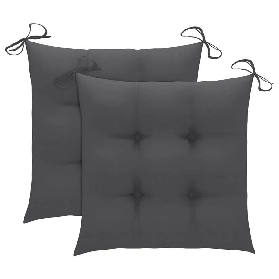 Chaise à bascule avec coussin anthracite Bois de teck solide - 2