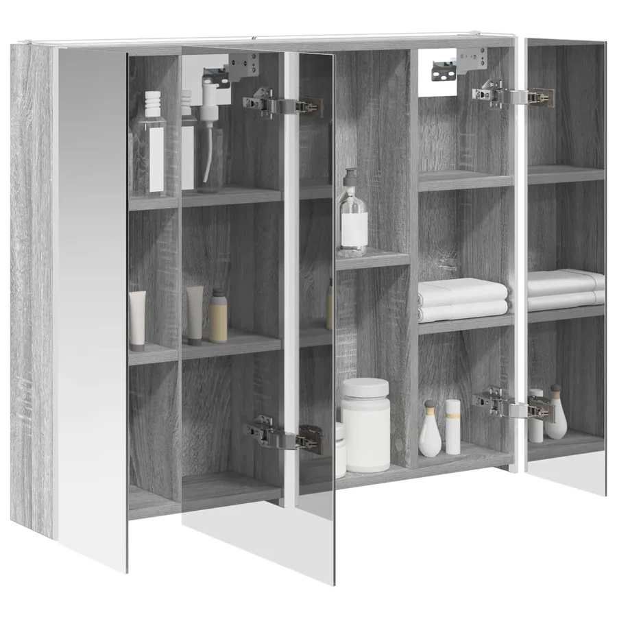 Armoire Miroir de Salle de Bain Gris Sonoma 83,5 x 15,5 x 70 cm - 3
