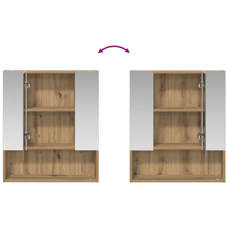 Armoire Miroir de Salle de Bain Chêne artisan 60 x 14.5 x 70 cm - 10