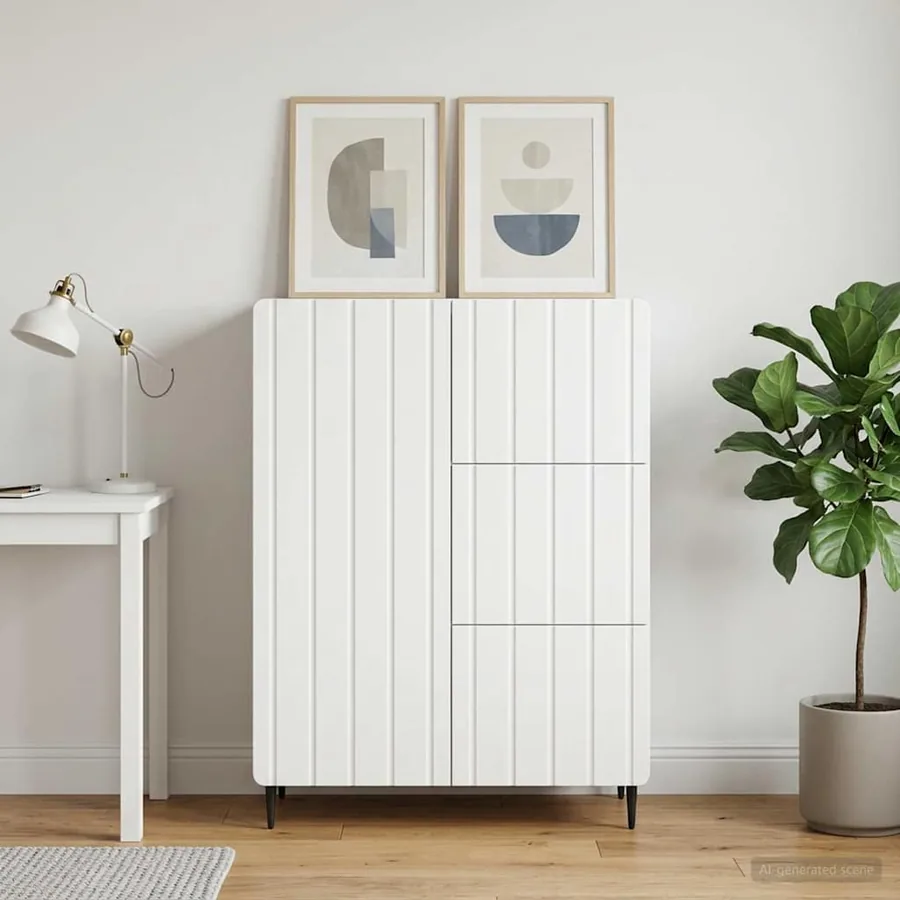 Buffet Blanc 66 x 34,5 x 91,5 cm Bois d'ingénierie