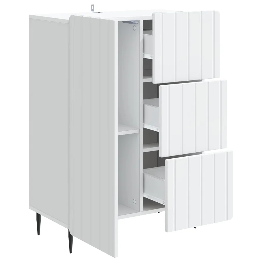Buffet Blanc 66 x 34,5 x 91,5 cm Bois d'ingénierie - 5