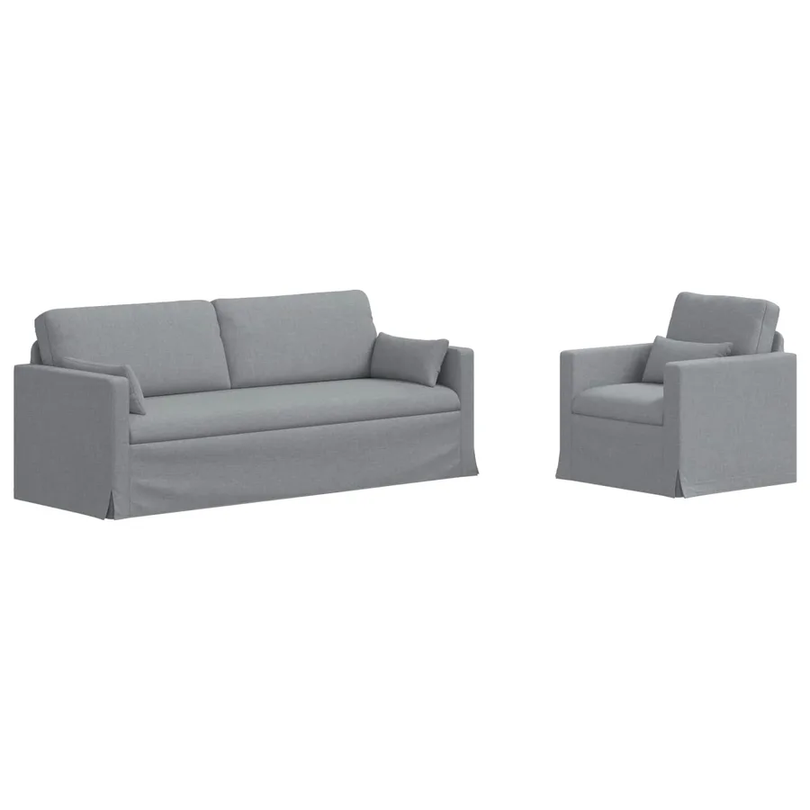 Ensemble de Canapés 2 pcs Gris clair 198 x 78 x 80 cm tissu - 2