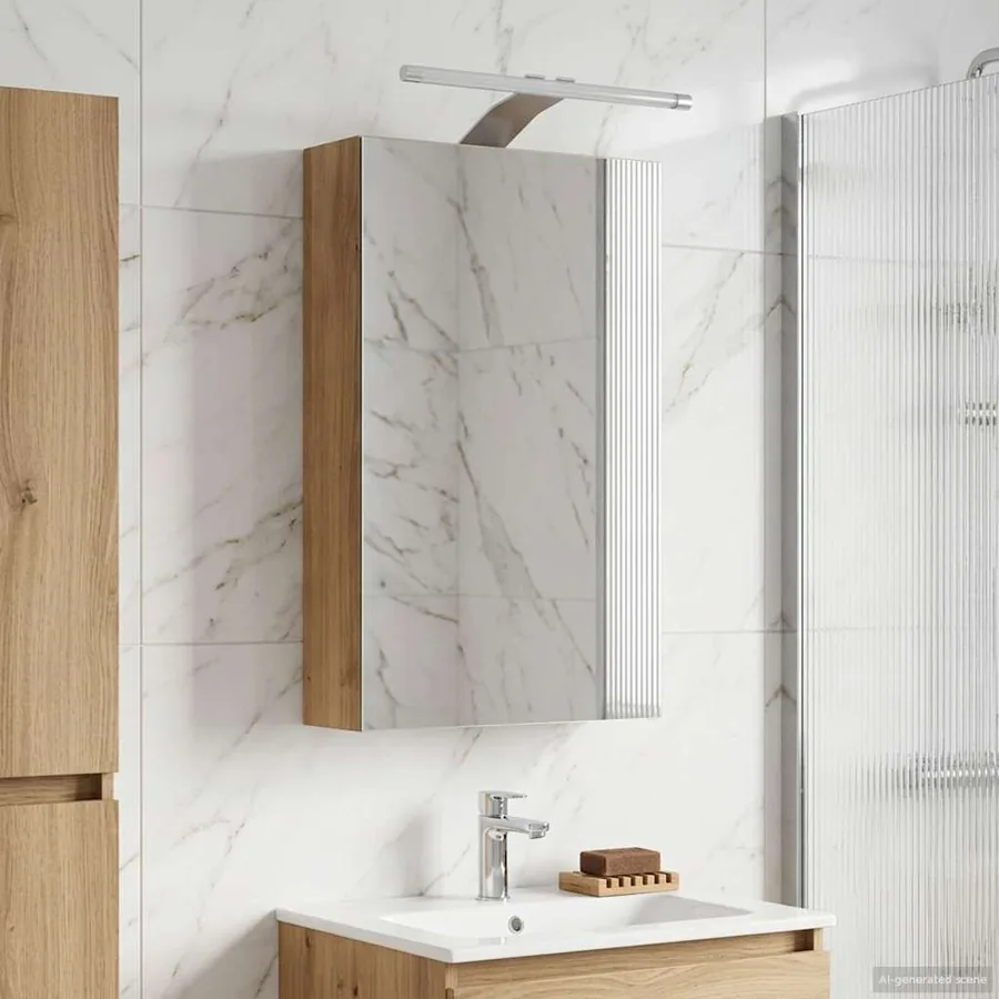 Armoire Miroir de Salle de Bain Chêne artisan 30 x 10,5 x 50 cm