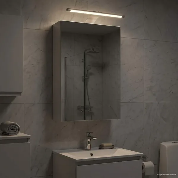 Armoire Miroir de Salle de Bain Blanc 30 x 10,5 x 50 cm