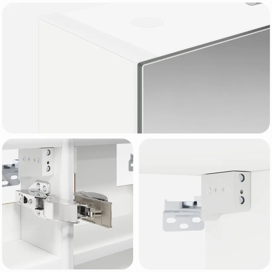 Armoire Miroir de Salle de Bain Blanc 30 x 10,5 x 50 cm - 8