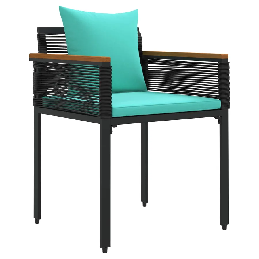 Ensemble de meubles d'extérieur Noir et turquoise polyrotin - 5