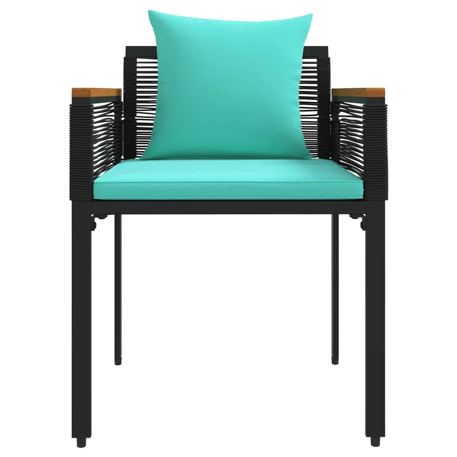 Ensemble de meubles d'extérieur Noir et turquoise polyrotin - 7