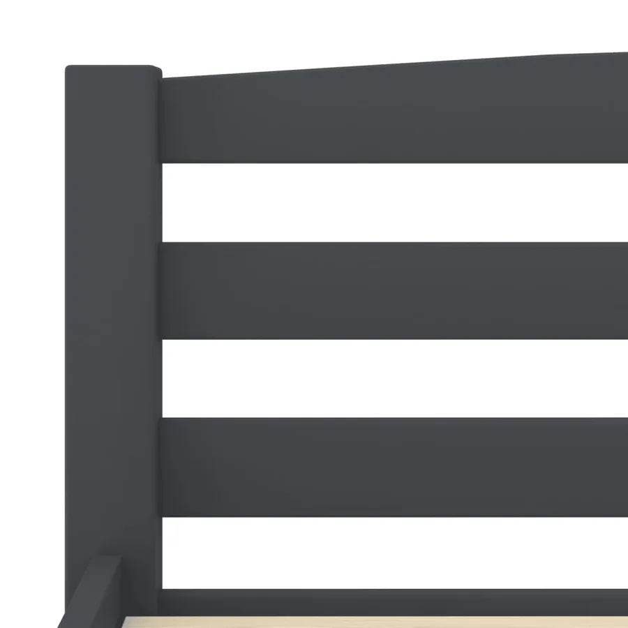Cadre de lit sans matelas gris foncé pin massif 200x200 cm - 6