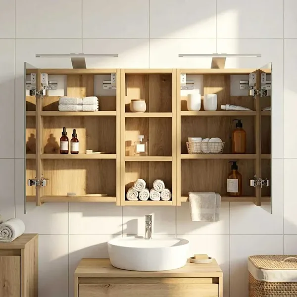 Ensemble de Meubles de Salle de Bain 3 pc 80 x 10,5 x 50 cm