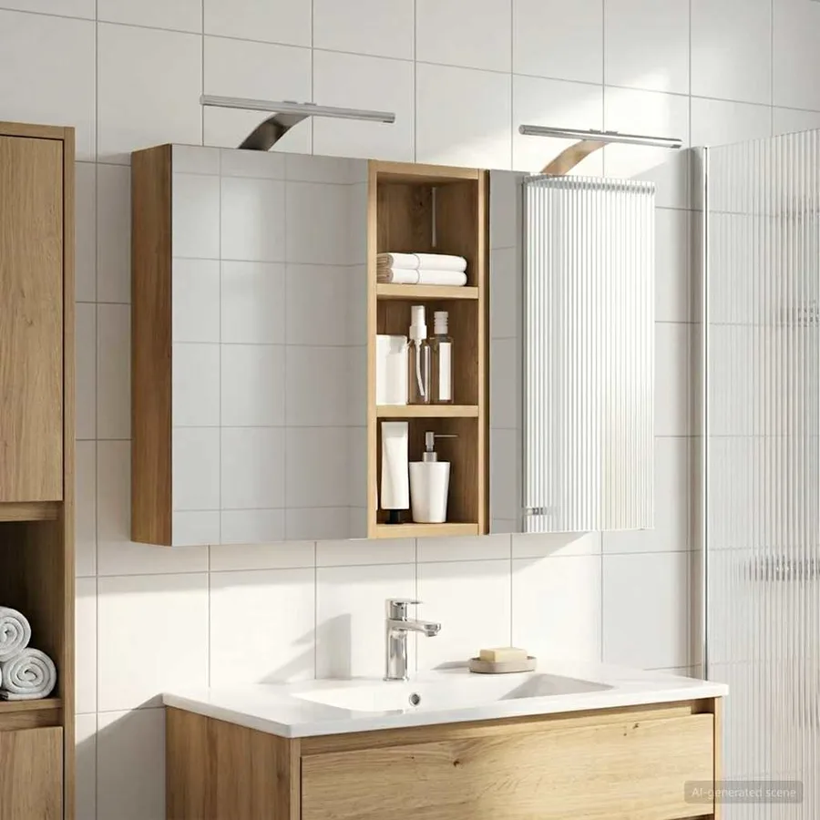Ensemble de Meubles de Salle de Bain 3 pc 80 x 10,5 x 50 cm - 4