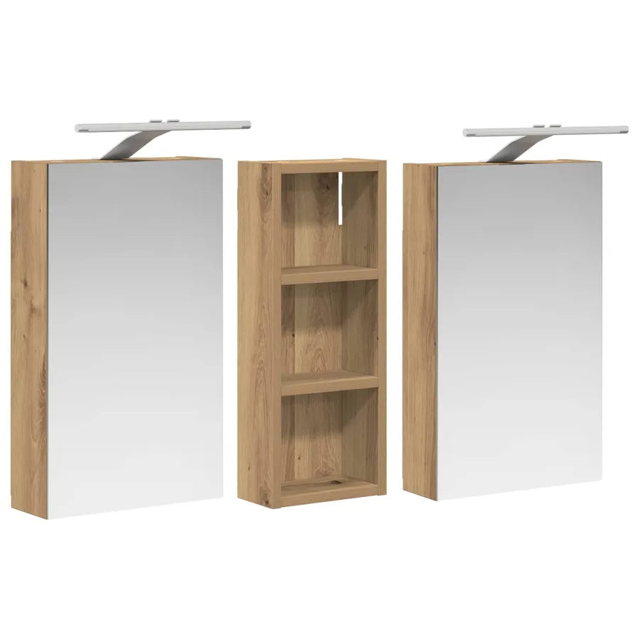 Ensemble de Meubles de Salle de Bain 3 pc 80 x 10,5 x 50 cm - 5