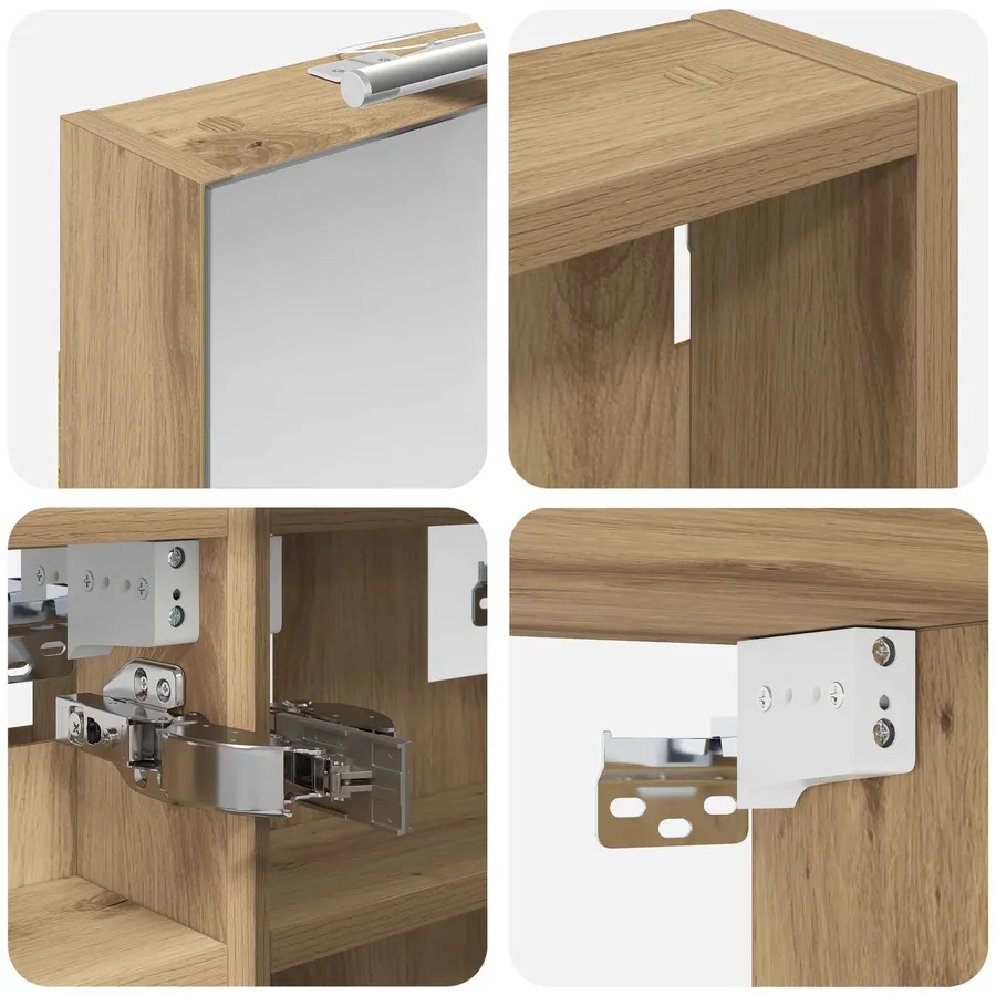 Ensemble de Meubles de Salle de Bain 3 pc 80 x 10,5 x 50 cm - 8