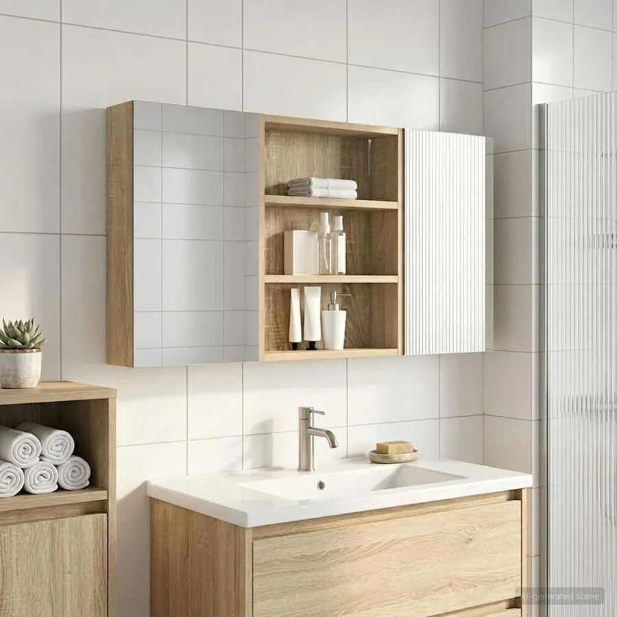 Ensemble de Meubles de Salle de Bain 3 pcs 100 x 10,5 x 50 cm