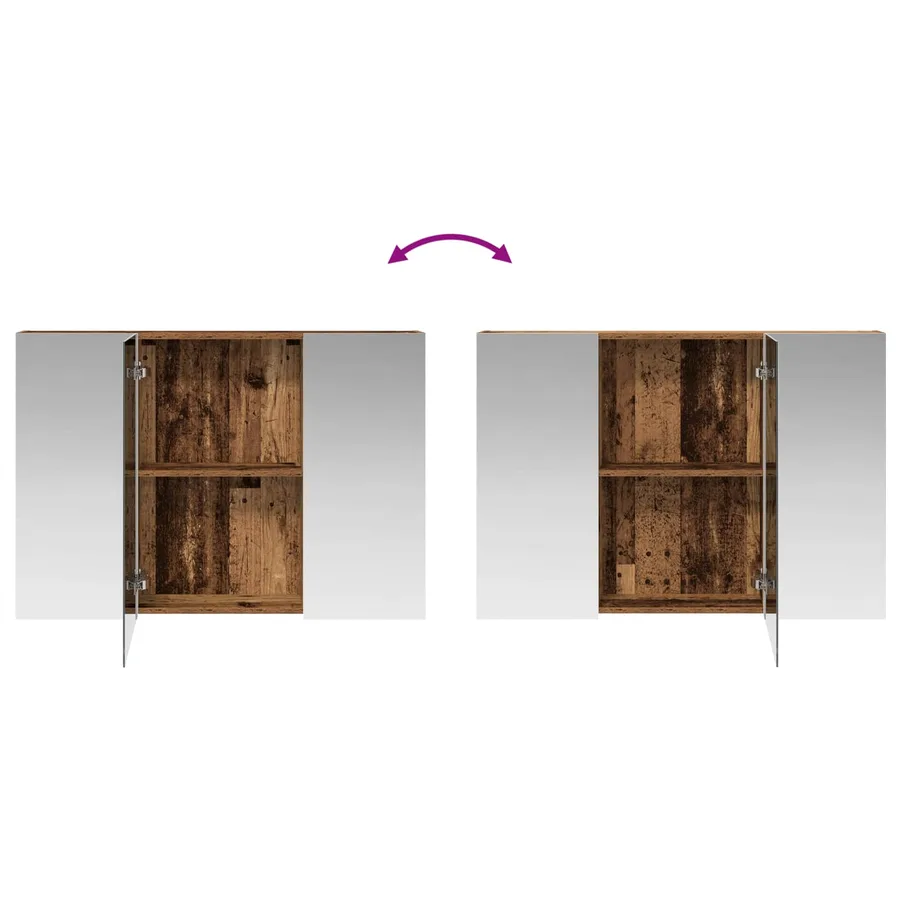 Armoire Miroir de Salle de Bain Bois ancien 100 x 14,5 x 70 cm - 10