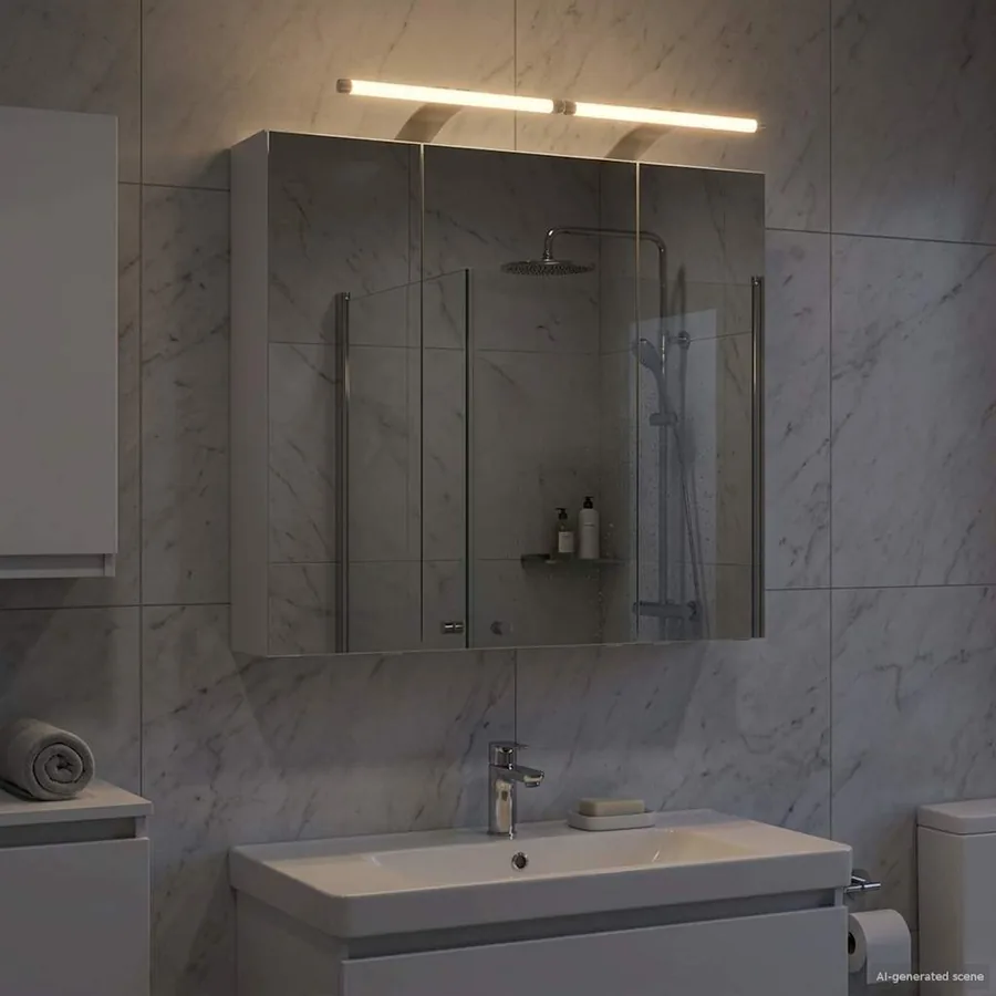 Armoire Miroir de Salle de Bain Blanc 70 x 14,5 x 70 cm