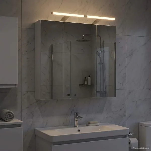 Armoire Miroir de Salle de Bain Blanc 70 x 14,5 x 70 cm