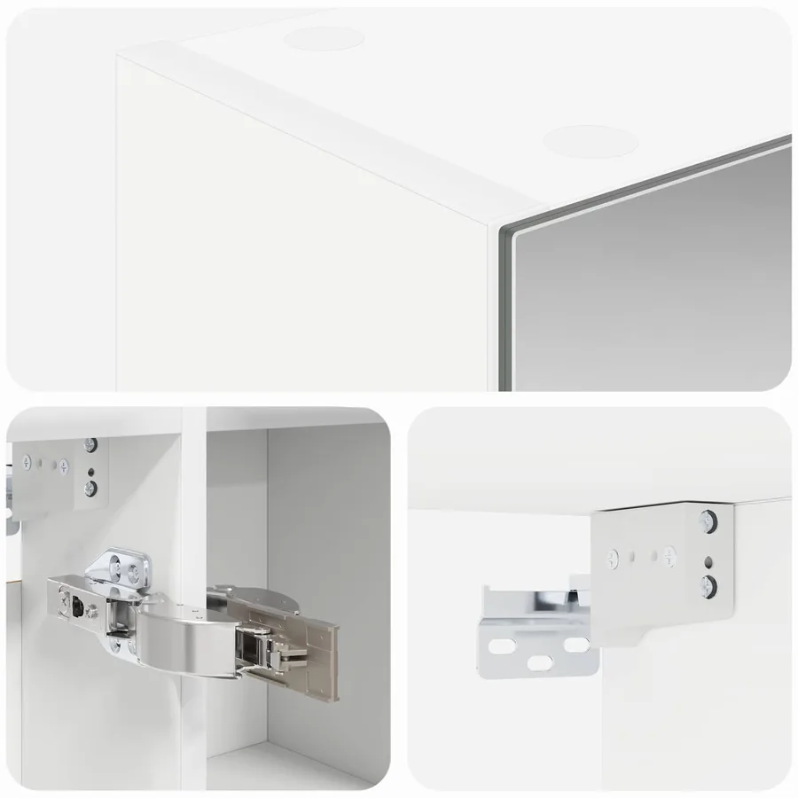 Armoire Miroir de Salle de Bain Blanc 70 x 14,5 x 70 cm - 10