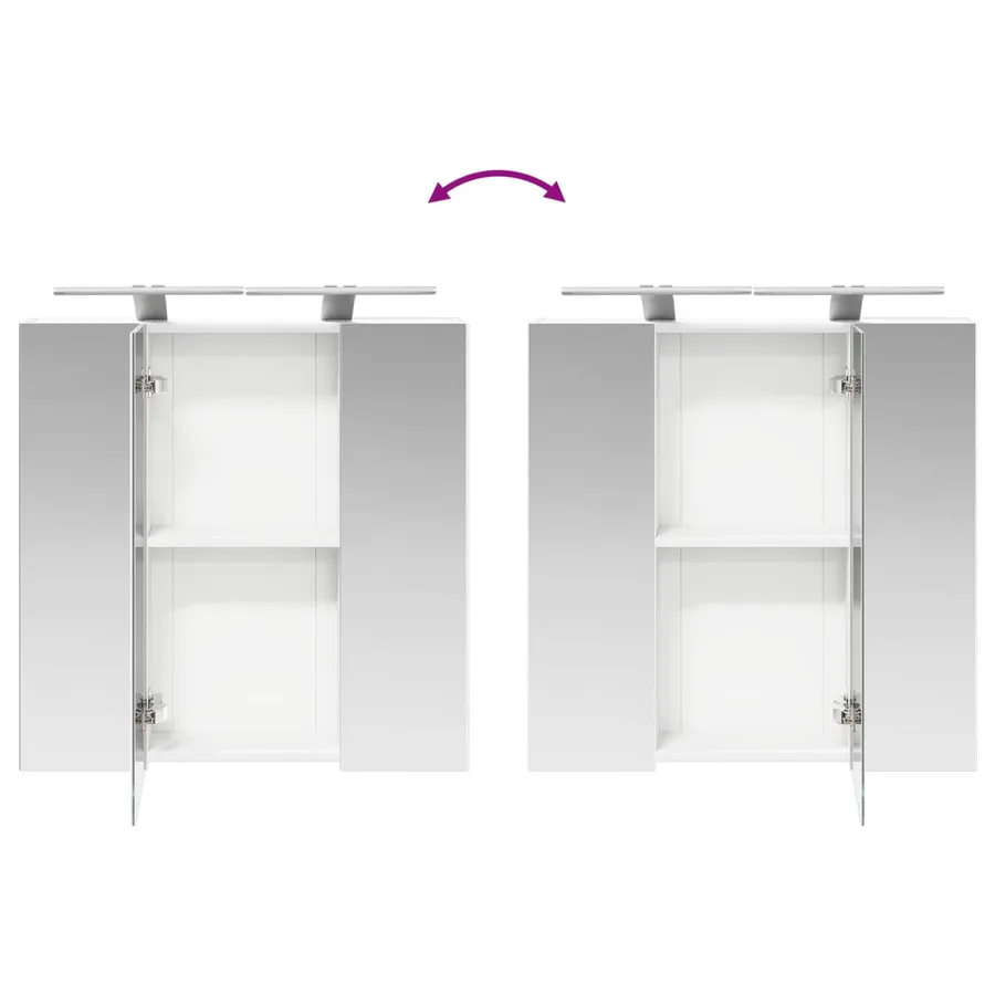 Armoire Miroir de Salle de Bain Blanc 70 x 14,5 x 70 cm - 12