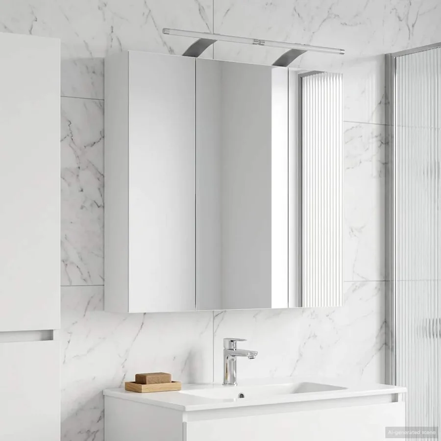 Armoire Miroir de Salle de Bain Blanc 70 x 14,5 x 70 cm - 4