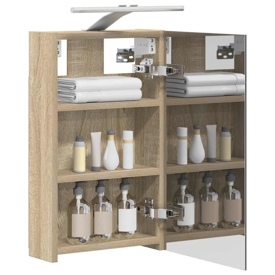 Armoire Miroir de Salle de Bain Chêne Sonoma 30 x 10,5 x 50 cm - 3