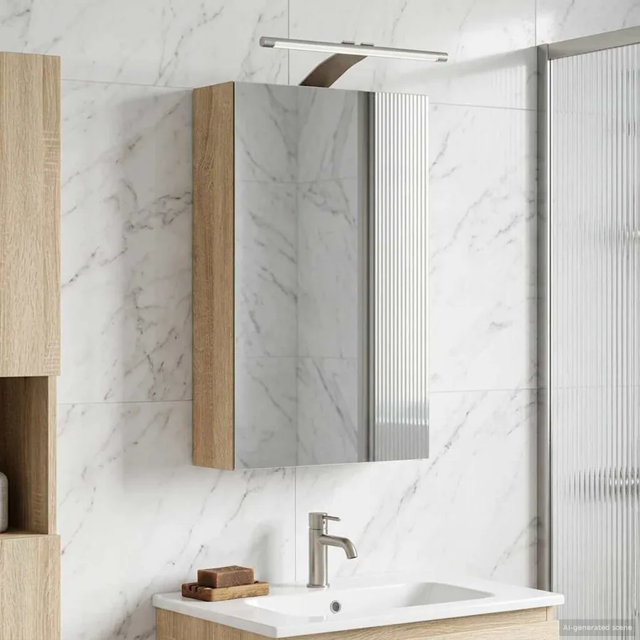 Armoire Miroir de Salle de Bain Chêne Sonoma 30 x 10,5 x 50 cm - 4