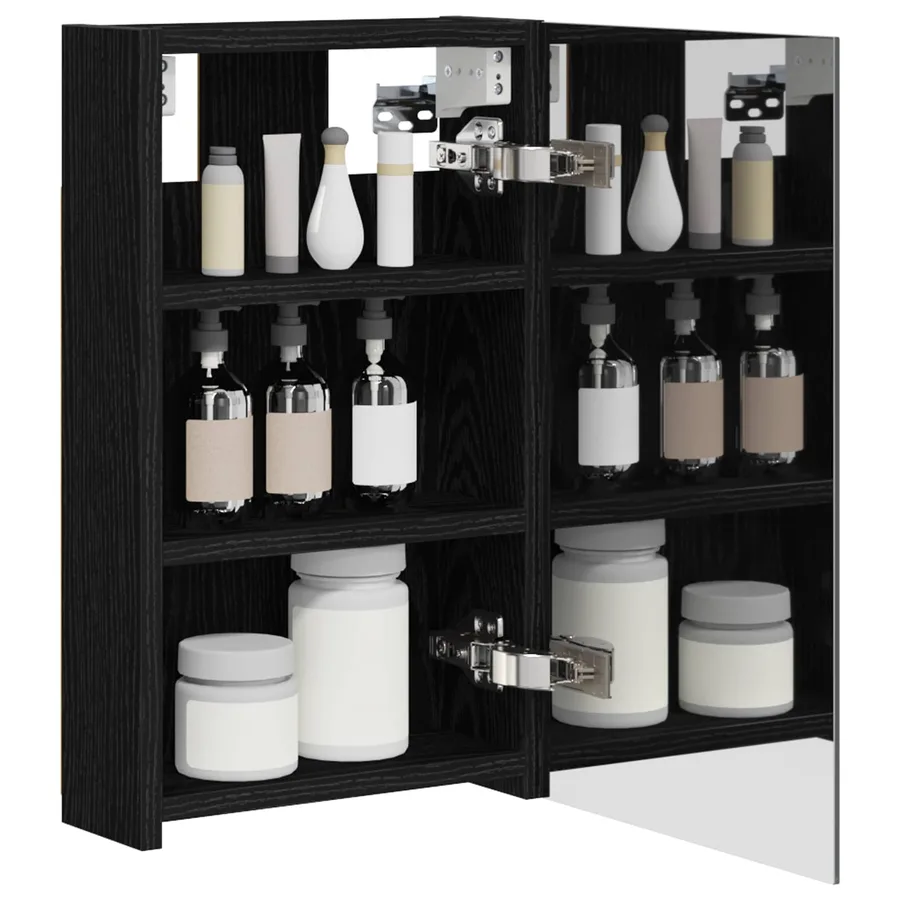 Armoire Miroir de Salle de Bain Chêne noir 30 x 10,5 x 50 cm - 3
