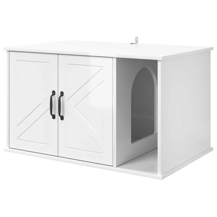 Maison pour chat Blanc Brillant 85 x 55 x 50 cm - 2