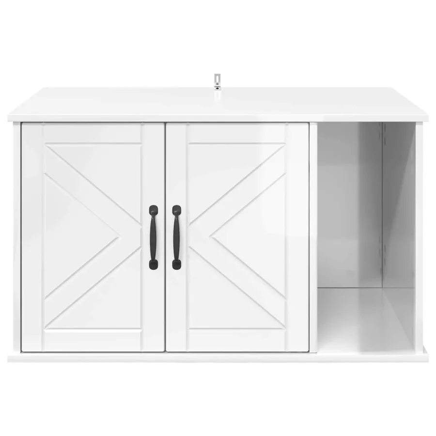 Maison pour chat Blanc Brillant 85 x 55 x 50 cm - 6