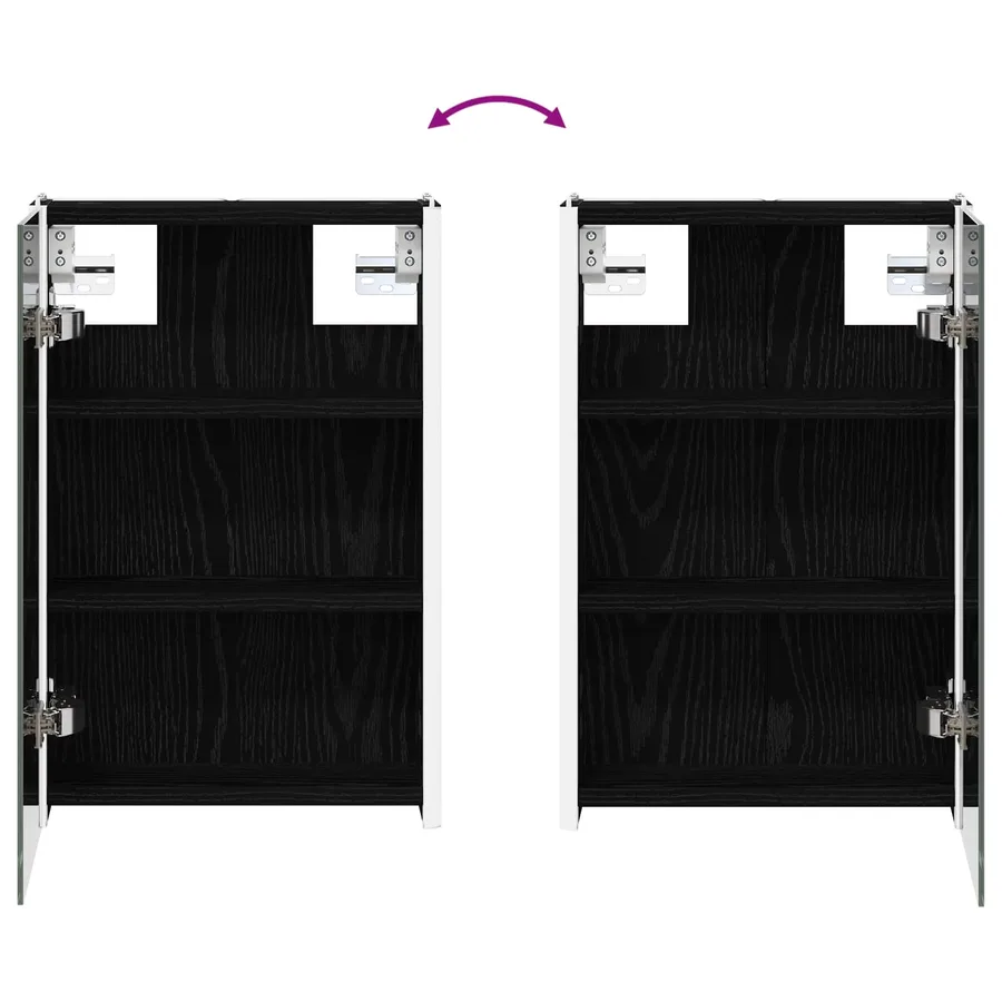 Armoire Miroir de Salle de Bain Chêne noir 33 x 11,5 x 50 cm - 12