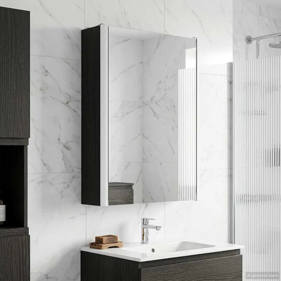 Armoire Miroir de Salle de Bain Chêne noir 33 x 11,5 x 50 cm - 4