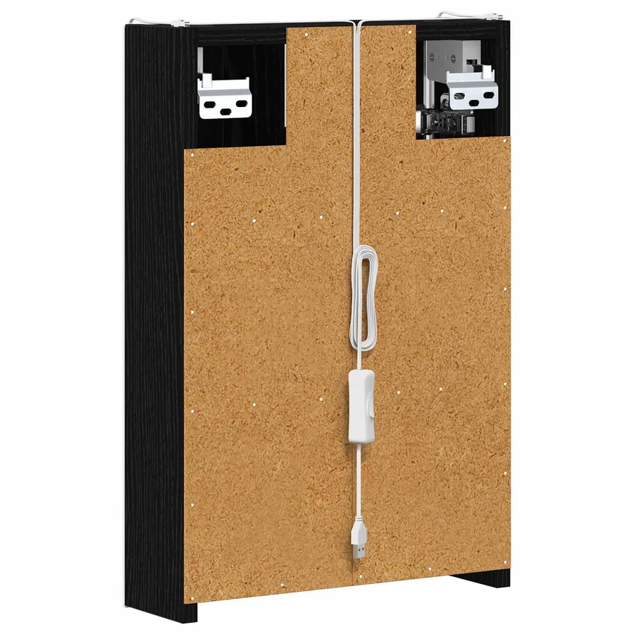 Armoire Miroir de Salle de Bain Chêne noir 33 x 11,5 x 50 cm - 9