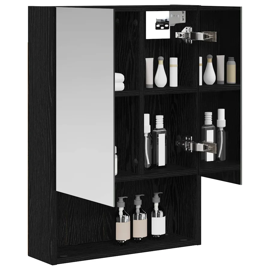 Armoire Miroir de Salle de Bain Chêne noir 50 x 14,5 x 70 cm - 3