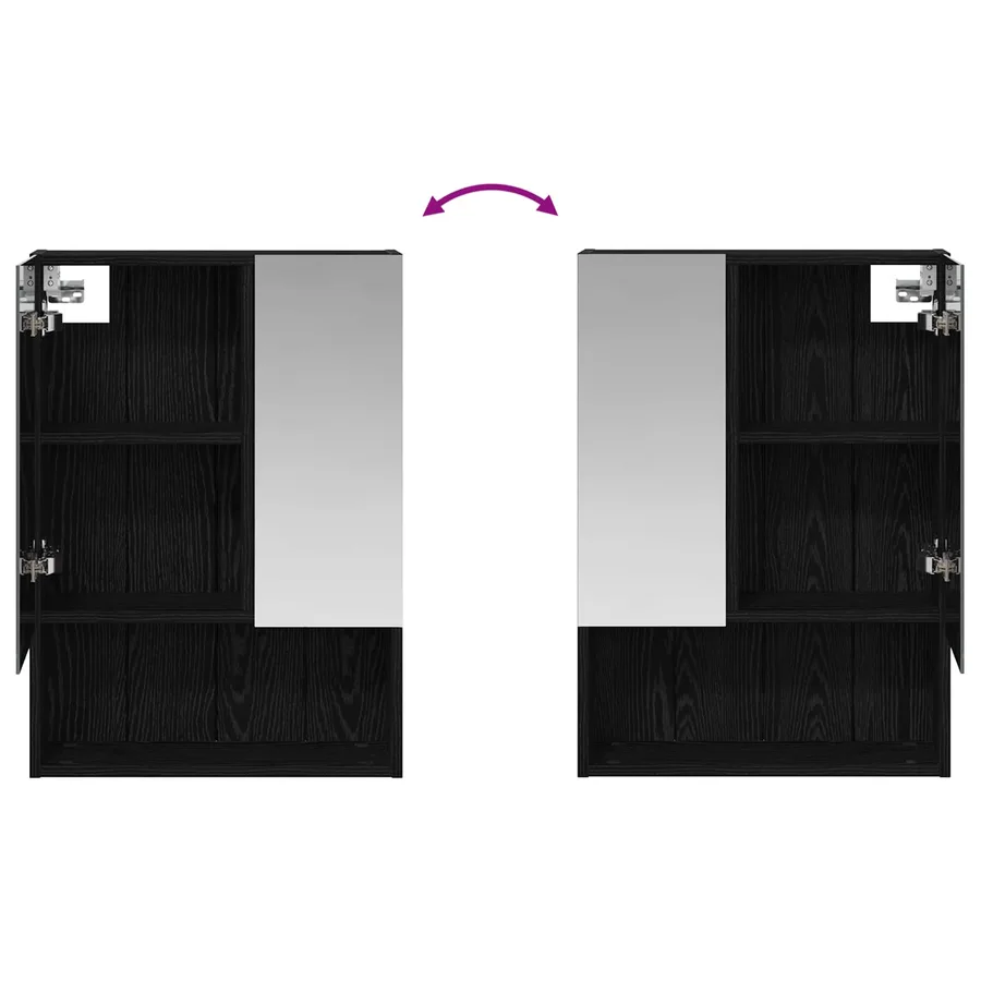 Armoire Miroir de Salle de Bain Chêne noir 50 x 14,5 x 70 cm - 8