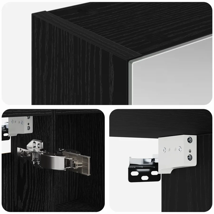 Armoire Miroir de Salle de Bain Chêne noir 50 x 14,5 x 70 cm - 9