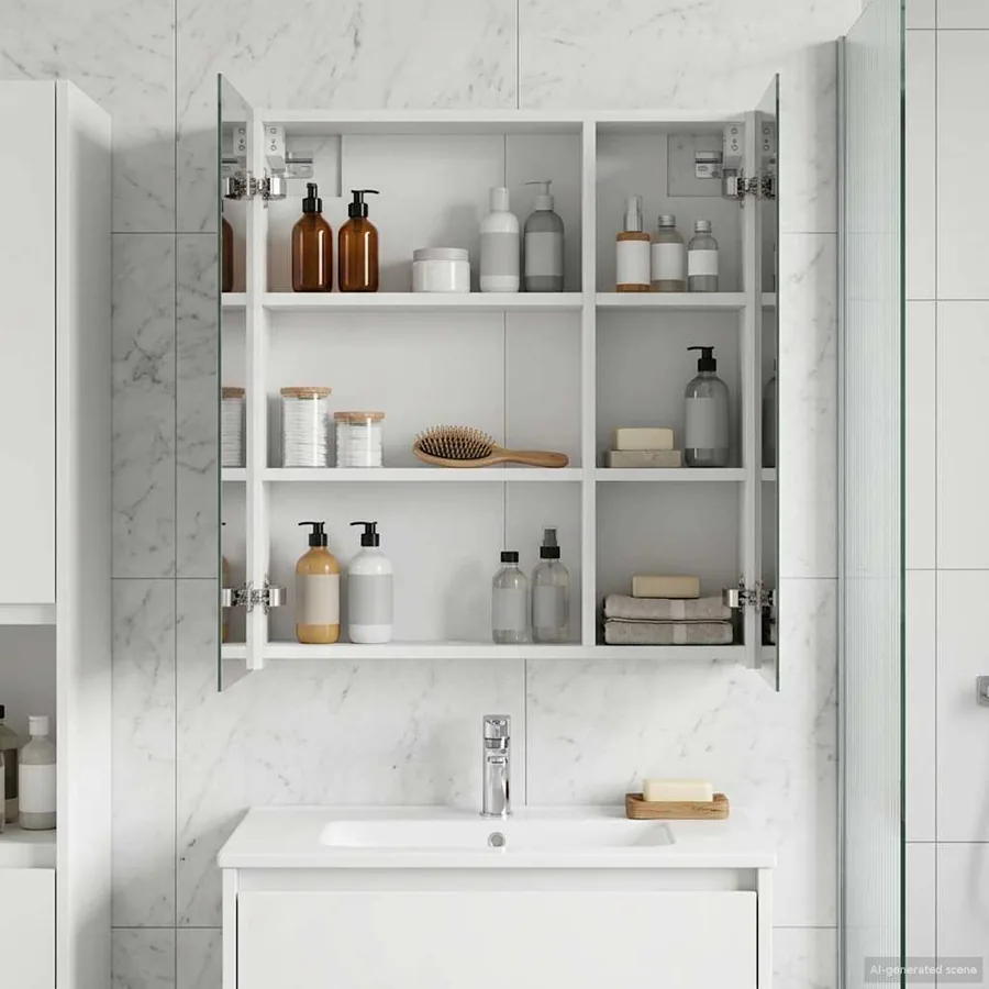 Armoire Miroir de Salle de Bain Blanc 60 x 14,5 x 70 cm
