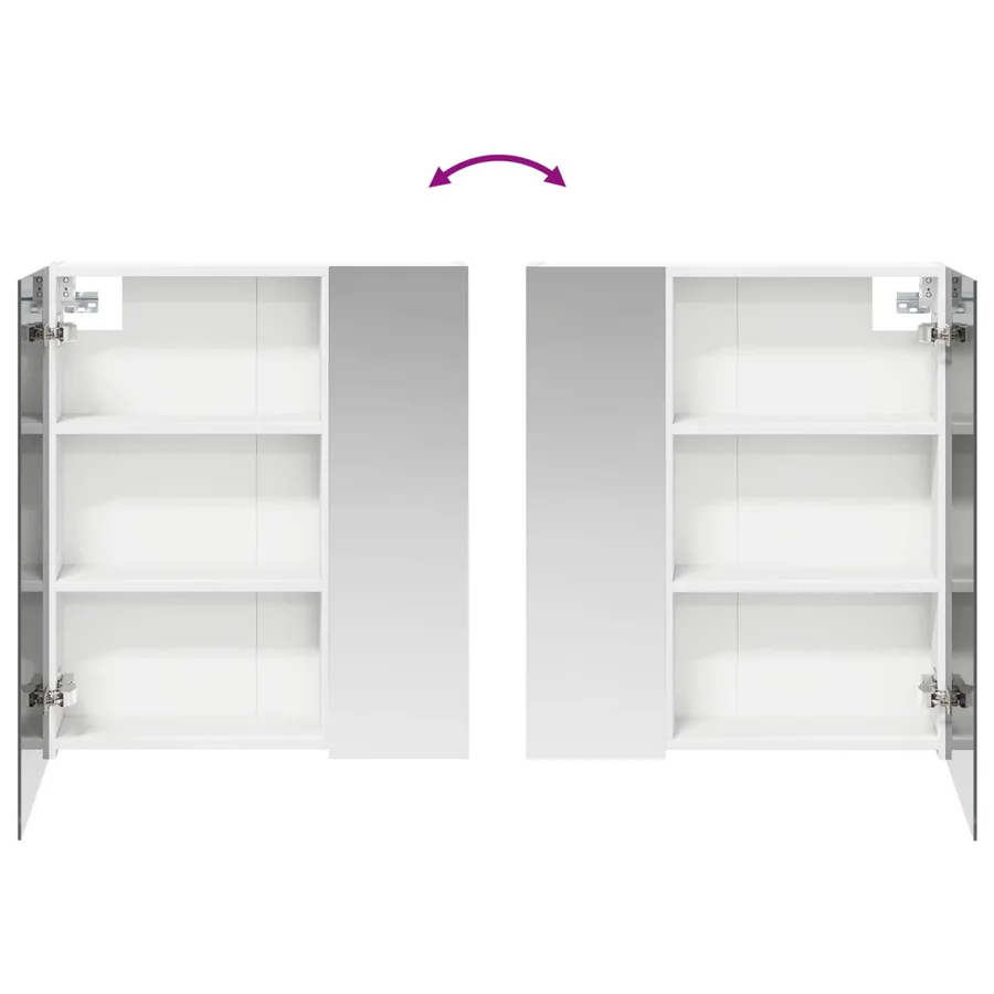 Armoire Miroir de Salle de Bain Blanc 60 x 14,5 x 70 cm - 10