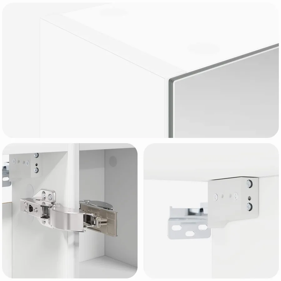 Armoire Miroir de Salle de Bain Blanc 60 x 14,5 x 70 cm - 9