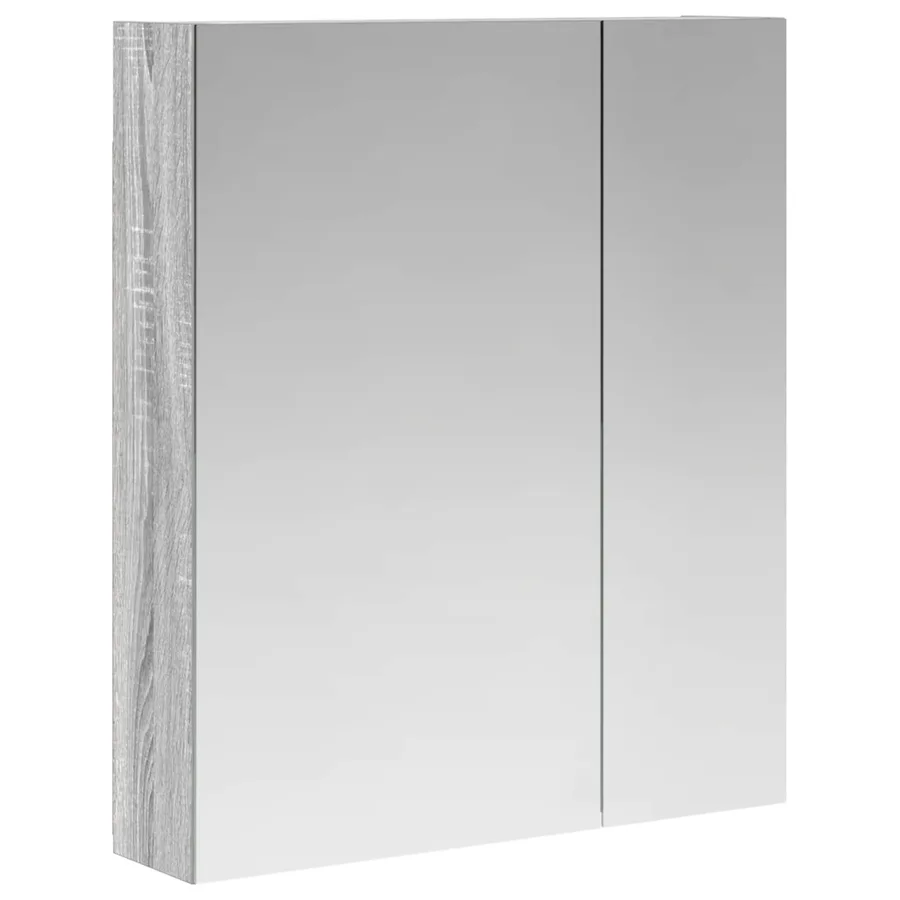 Armoire Miroir de Salle de Bain Gris Sonoma 60 x 14,5 x 70 cm - 2