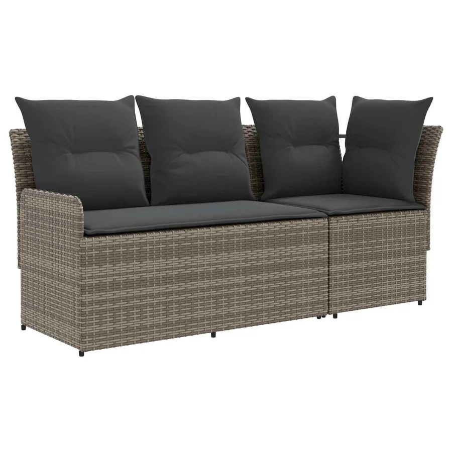 Sofa de jardin avec accoudoirs et sofa d'angle 2 Pièce Rotin PE - 2