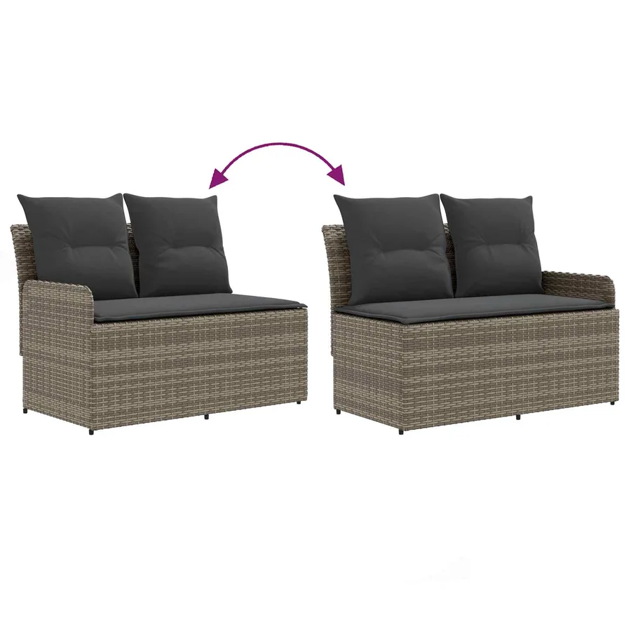 Sofa de jardin avec accoudoirs et sofa d'angle 2 Pièce Rotin PE - 9