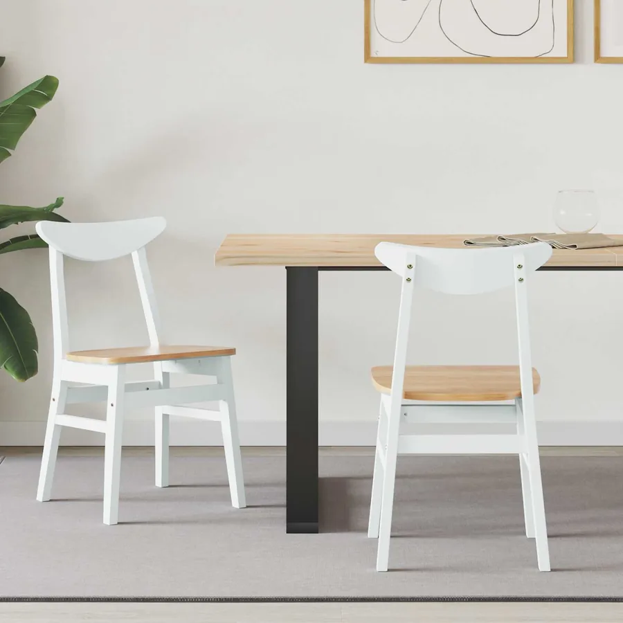 Chaises de salle à manger 2 pcs Blanc 42 x 47.5 x 81 cm